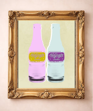 NuGrape Soda — art print by Betsy Crum in a gold frame