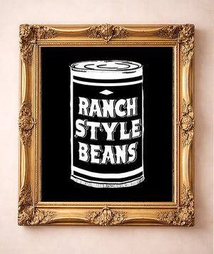 Ranch Style Beans Pop Art Can — art print by Betsy Crum in a gold frame