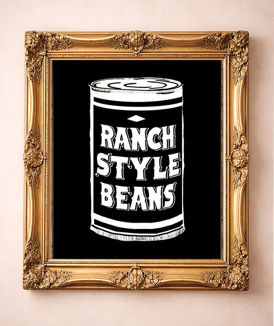 Ranch Style Beans Pop Art Can — art print by Betsy Crum in a gold frame