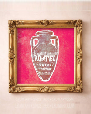 Ro-Tel Can — square art print by Betsy Crum in a square gold frame