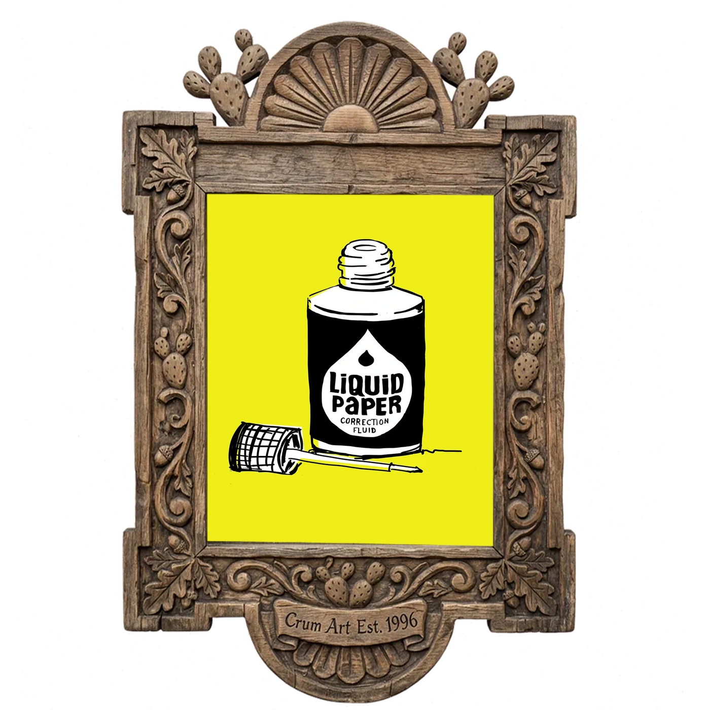 Liquid Paper — office wall art print by Betsy Crum in a carved wood frame