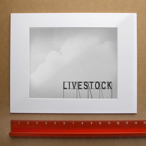 Livestock Sign western art print by Betsy Crum — horizontal room scene