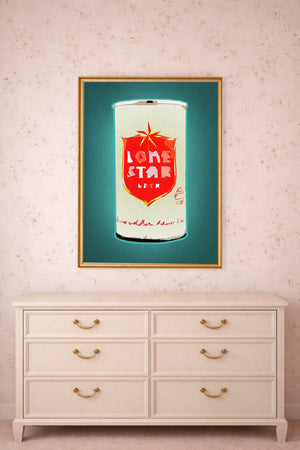 Lone Star Nine Cans Pop shown framed by Crum Art