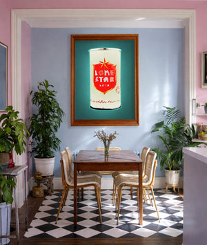 Lone Star Nine Cans Pop shown framed by Crum Art