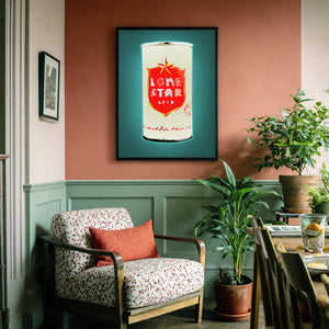 Lone Star Nine Cans Pop shown framed by Crum Art