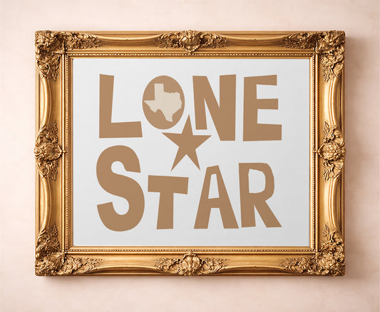 Typography Art | Lone Star Texas Type | Betsy Crum