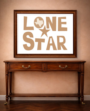 Typography Art | Lone Star Texas Type | Betsy Crum — room mockup