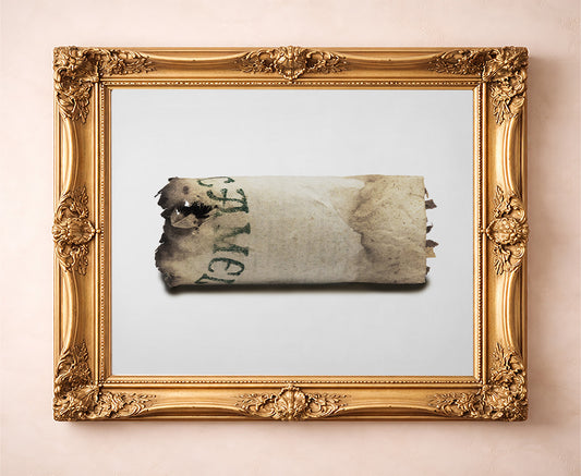 Mildred's Last Cigarette still life photograph by Betsy Crum in a gold frame — Camel unfiltered, Texas nostalgia art