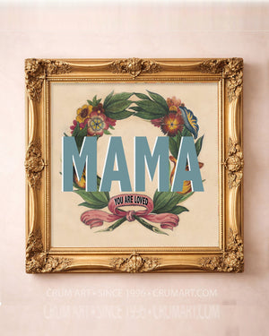 Mother's Day Floral — square art print by Betsy Crum in a square gold frame