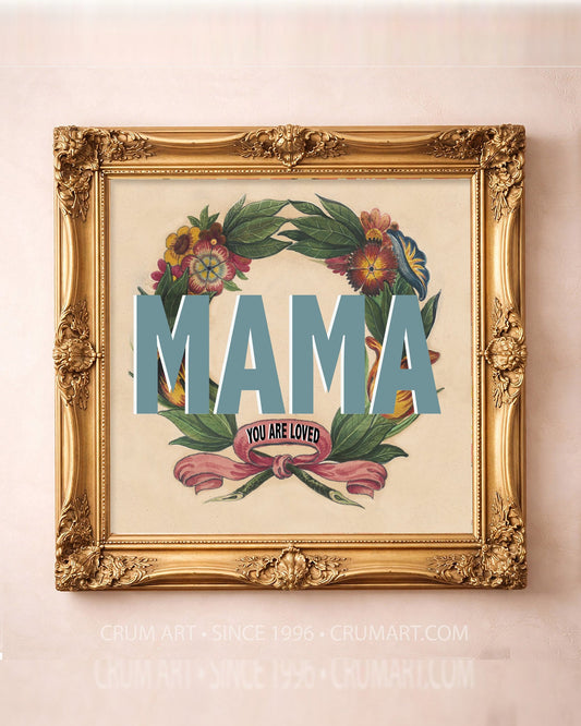 Mother's Day Floral — square art print by Betsy Crum in a square gold frame