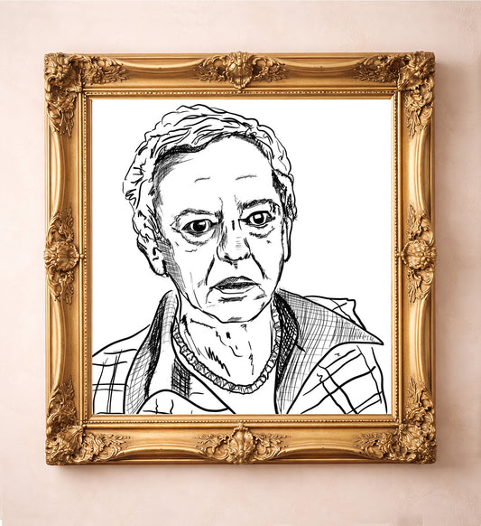 Mr. Furley Print — art print by Betsy Crum in a gold frame