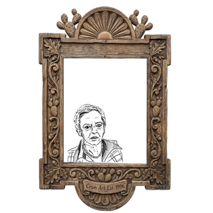 Mr. Furley Print — art print by Betsy Crum in a vertical carved wood frame
