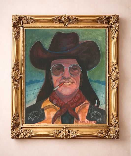 Sir Doug Sahm — art print by Caya Crum in a gold frame