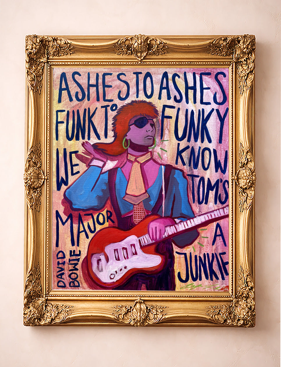 David Bowie Art Ashes to Ashes Lyric Fan Art  | Lyrics and Quotes Print  | Caya Crum