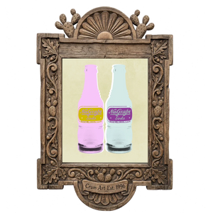 NuGrape Soda — kitchen art print by Betsy Crum in a carved wood frame