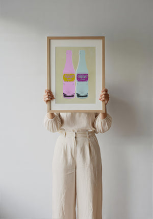 NuGrape Soda kitchen art print by Betsy Crum — framed with velvet mat