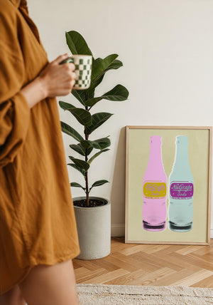 NuGrape Soda kitchen art print by Betsy Crum — framed with velvet mat