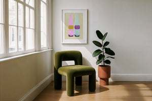 NuGrape Soda kitchen art print by Betsy Crum — framed with velvet mat