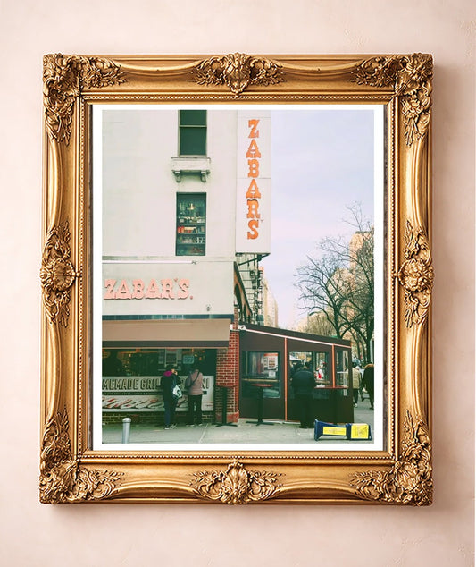 Zabar's — art print by Caya Crum in a gold frame