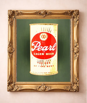 Pearl Bottle Last Light Print — art print by Betsy Crum in a gold frame
