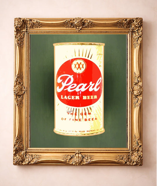 Pearl Bottle Last Light Print — art print by Betsy Crum in a gold frame