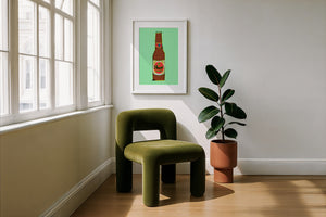 Pearl Neon Line San Antonio art print by Betsy Crum — framed with velvet mat