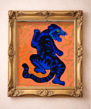 Pop Art Tiger — art print by Caya Crum in a gold frame