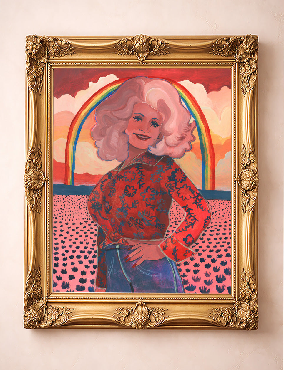 Dolly Parton Rainbow Art Print | Round Top Art and Decor | Caya Crum