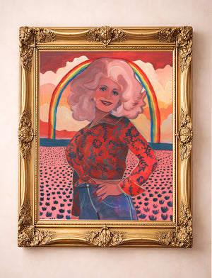 Dolly Parton Rainbow Art Print | Round Top Art and Decor | Caya Crum