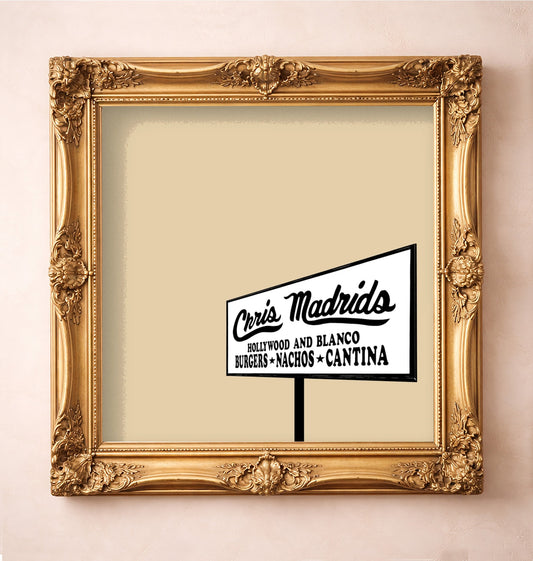 Chris Madrid's Print Square — art print by Betsy Crum in a gold frame