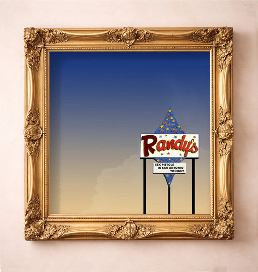 Randy's Bingo Print Square — art print by Betsy Crum in a gold frame