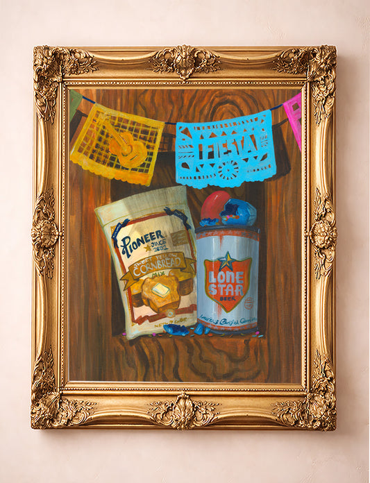 San Antonio Art - Fiesta Pioneer & Lone Star Still Life Print | Caya Crum Art