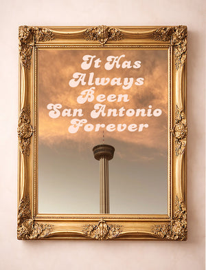 San Antonio Hemisfair Tower shown framed by Crum Art
