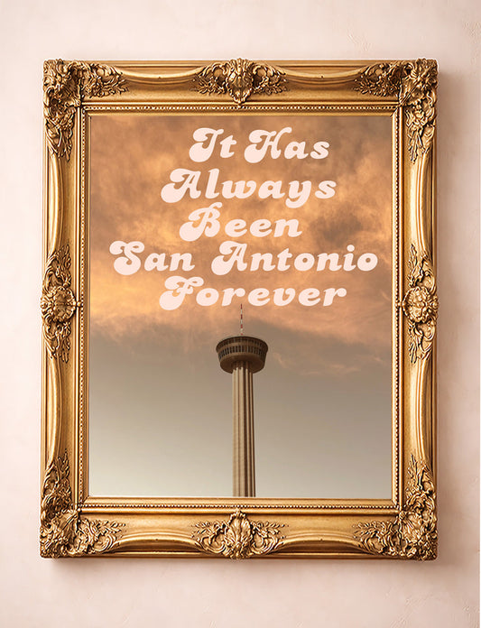San Antonio Hemisfair Tower shown framed by Crum Art