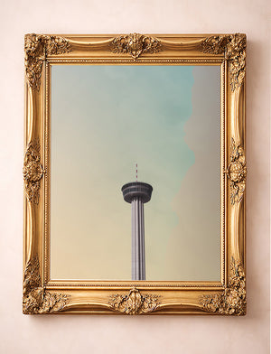 San Antonio Hemisfair Tower shown framed by Crum Art