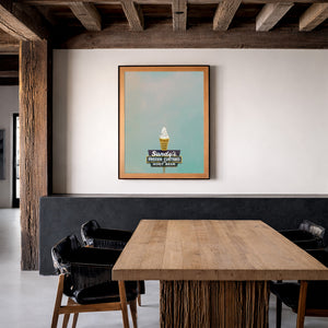 Austin Art Big Sky Print- Sandy’s Frozen Custard Neon Ice Cream Print | Austin Icons Print |Betsy Crum Art