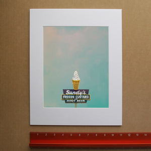 Austin Art Big Sky Print- Sandy’s Frozen Custard Neon Ice Cream Print | Austin Icons Print |Betsy Crum Art