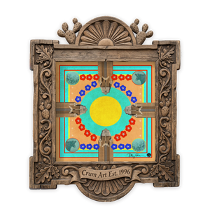 Fort Worth Art | Will Rogers Tower Scarf Print | Betsy Crum — art print in a carved wood frame, Crum Art