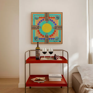 Will Rogers Tower Scarf Print by Betsy Crum, shown in a room