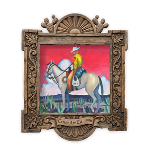 Buck Shot — art print by Caya Crum in a carved wood frame