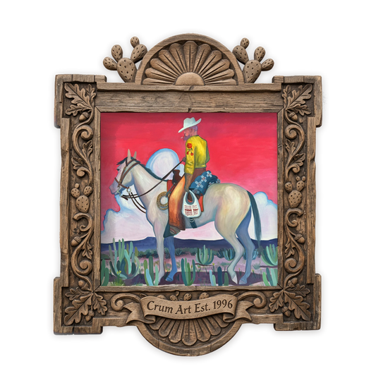 Buck Shot — art print by Caya Crum in a carved wood frame