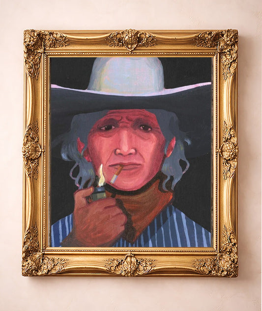 Jimmy James — art print by Caya Crum in a gold frame