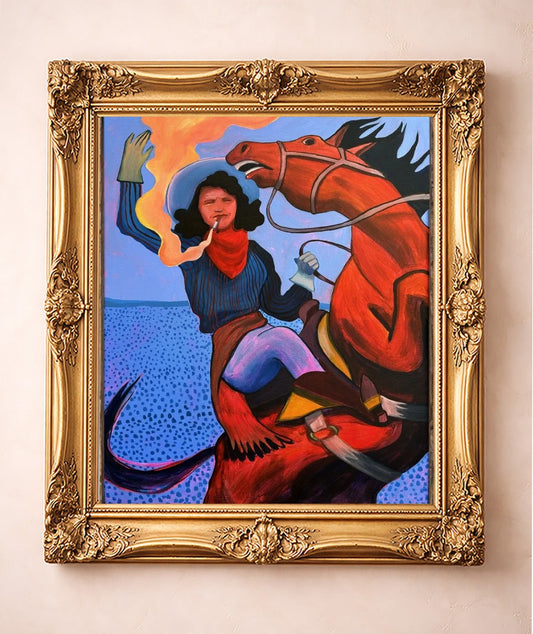 Mildred Free & Wild — art print by Caya Crum in a gold frame