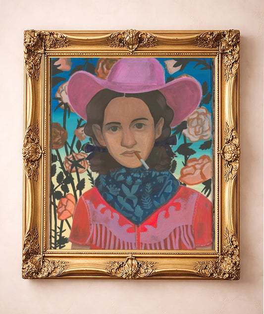 Mattie — art print by Caya Crum in a gold frame