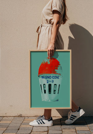 Mr Sno Cone Fort Worth art print by Betsy Crum — framed with velvet mat