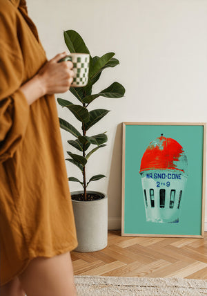 Mr Sno Cone Fort Worth art print by Betsy Crum — framed with velvet mat
