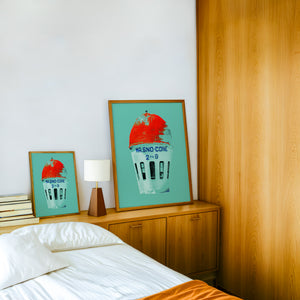Mr Sno Cone Fort Worth art print by Betsy Crum — framed in a wood-accent room