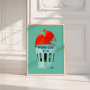 Mr Sno Cone Fort Worth art print by Betsy Crum — neutral frame room mockup