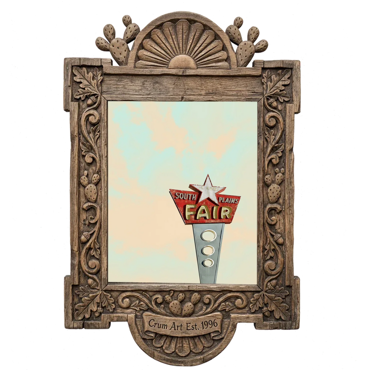 South Plains Fair — Lubbock art print by Betsy Crum in a carved wood frame