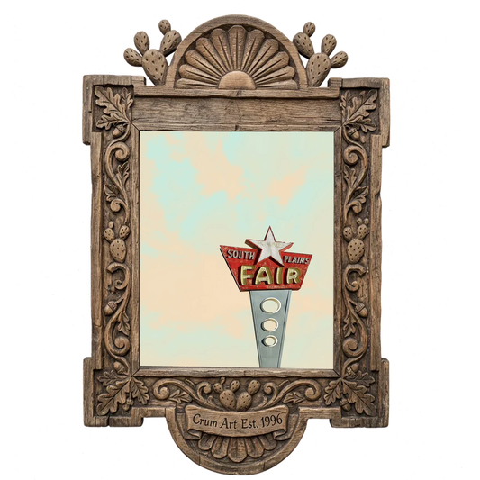 South Plains Fair — Lubbock art print by Betsy Crum in a carved wood frame